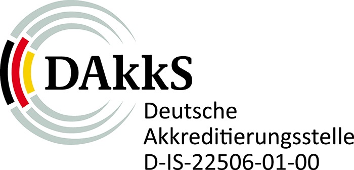 Wir sind zertifiziert von der DAkkS unter D-IS-22506-01-00